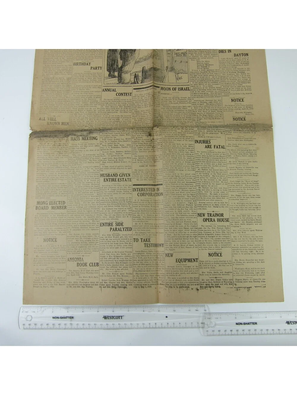 The Ansonian Newspaper Ansonia Darke County Ohio Thursday Apr 1928 Antique RARE